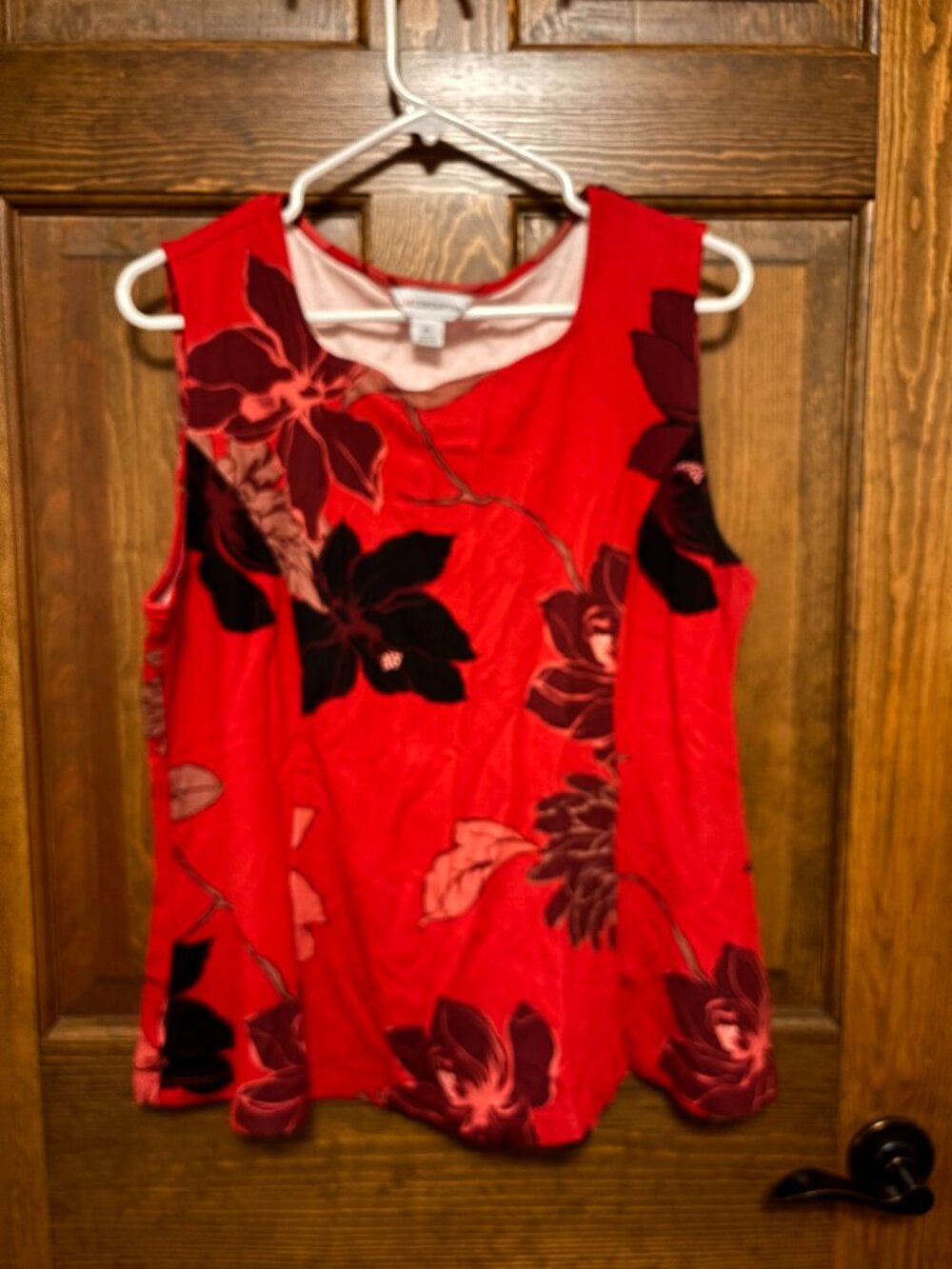 Liz Claiborne Women’s XL Red Floral Sleeveless Blouse